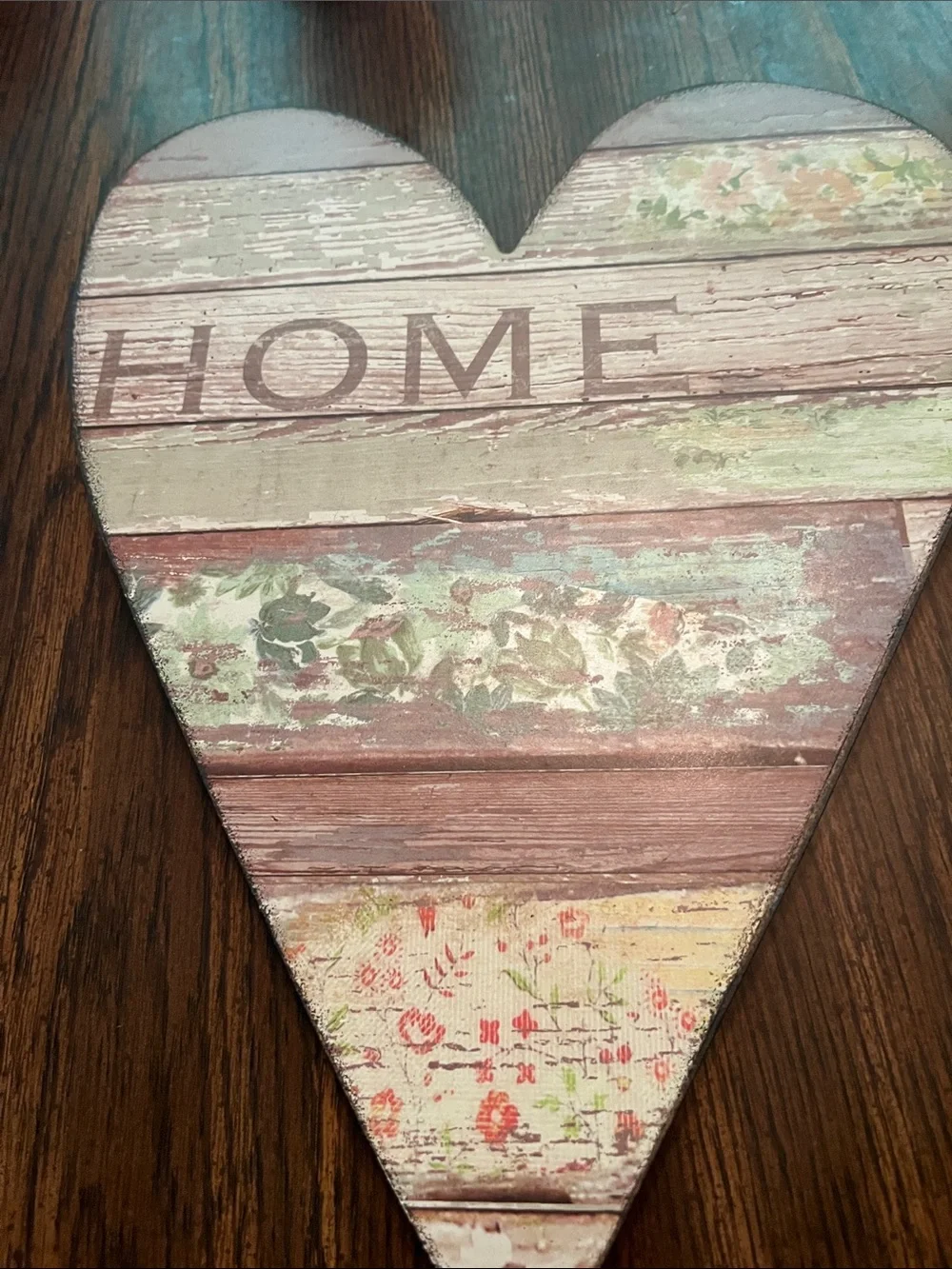 Rustic Heart Wall Accent Sign in Pastel Colors
